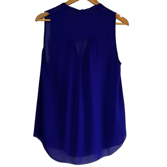 Babaton silk semi sheer ruffle front sleeveless blouse Sz M excellent condition - Picture 6 of 9